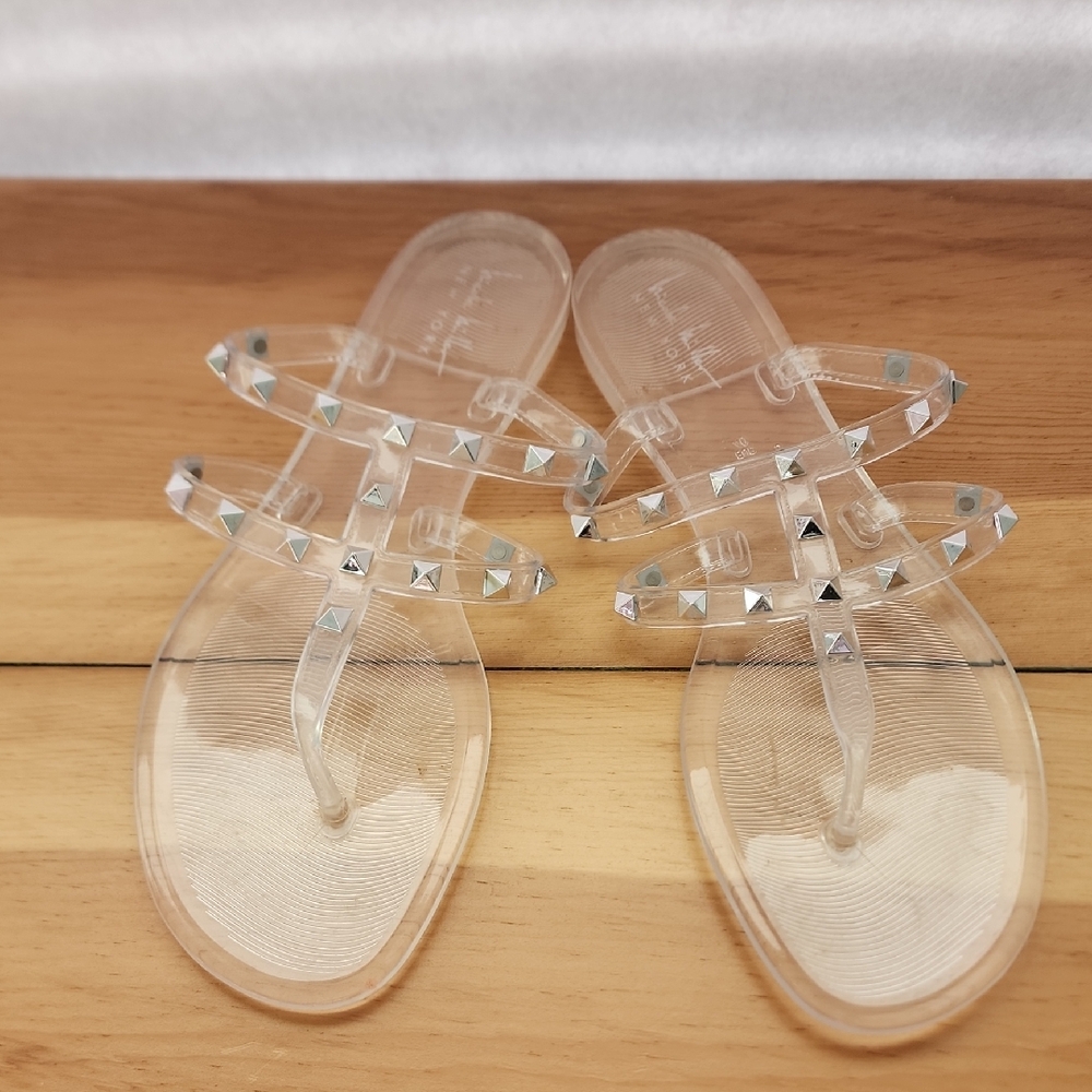 Clear Studded Sandals Nicole Miller
